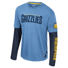 Memphis Grizzlies Stadium Essentials Unisex Spectator 2fer Long Sleeve T-Shirt - Light Blue online