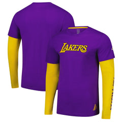 Los Angeles Lakers Stadium Essentials Unisex Spectator 2fer Long Sleeve T-Shirt - Purple cheap