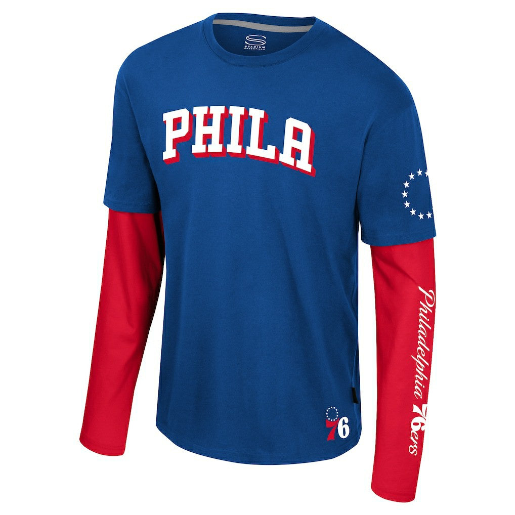 Philadelphia 76ers Stadium Essentials Unisex Spectator 2fer Long Sleeve T-Shirt - Royal shop