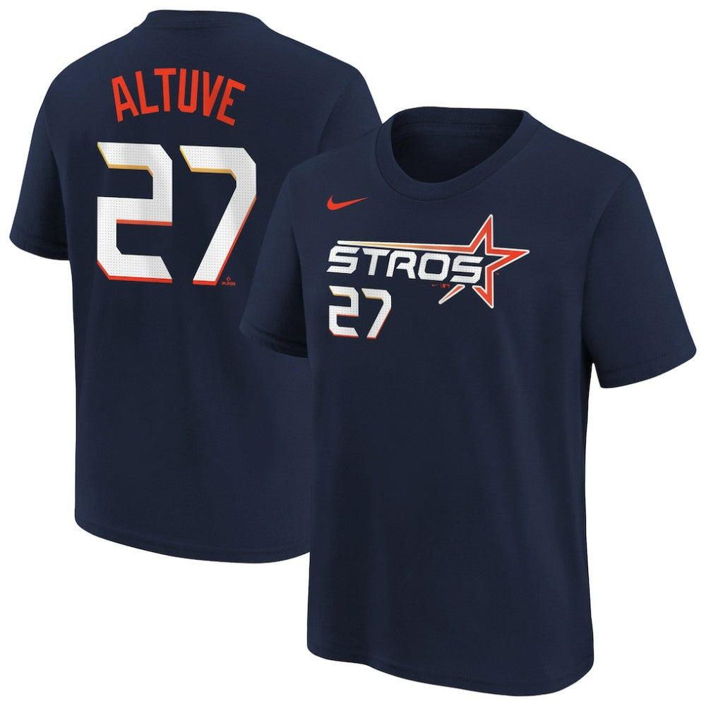 Jose Altuve Houston Astros Youth Fuse City Connect Name & Number T-Shirt - Navy | Nike