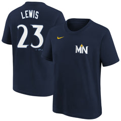 Royce Lewis Minnesota Twins Youth Fuse City Connect Name & Number T-Shirt - Navy | Nike