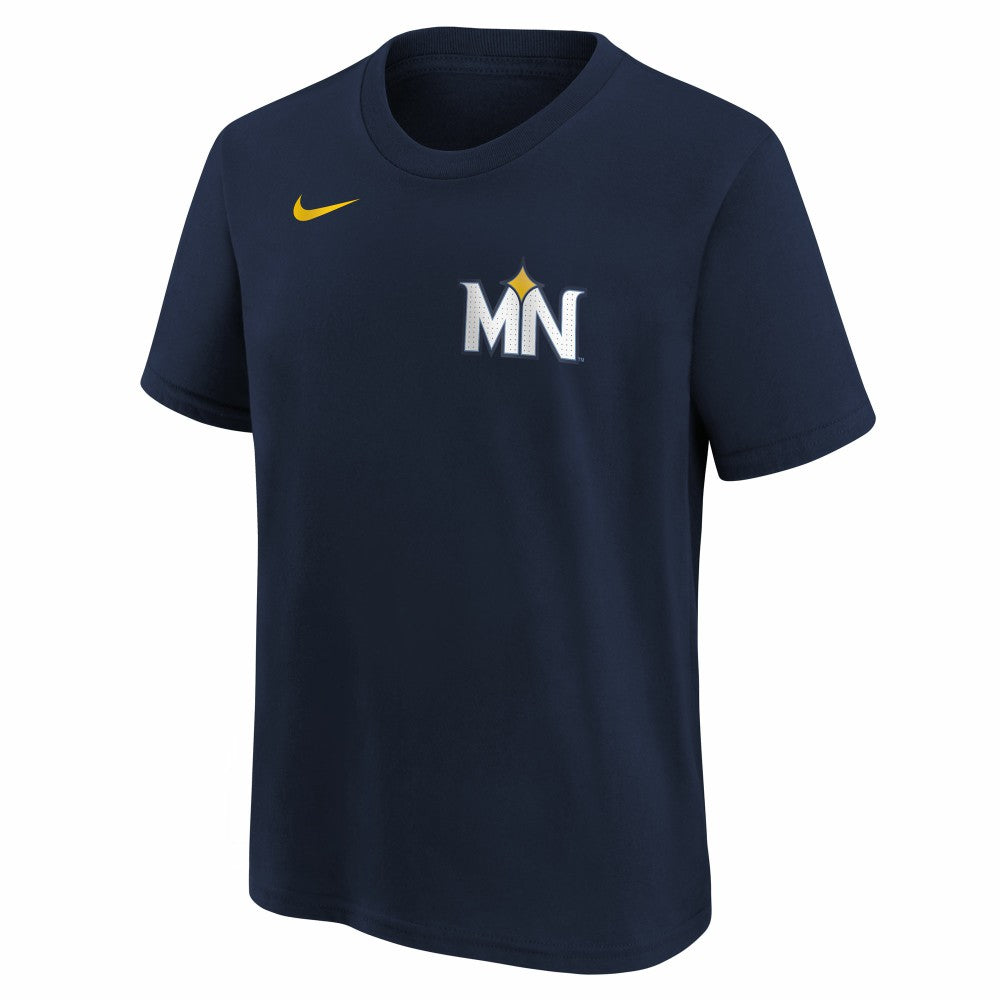 Royce Lewis Minnesota Twins Youth Fuse City Connect Name & Number T-Shirt - Navy | Nike