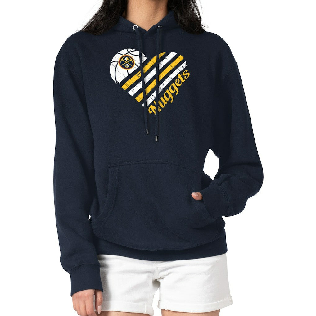 Denver Nuggets G-III 4Her by Carl Banks Women's Team Heart Tri-Blend Pullover Hoodie sale - Navy sale