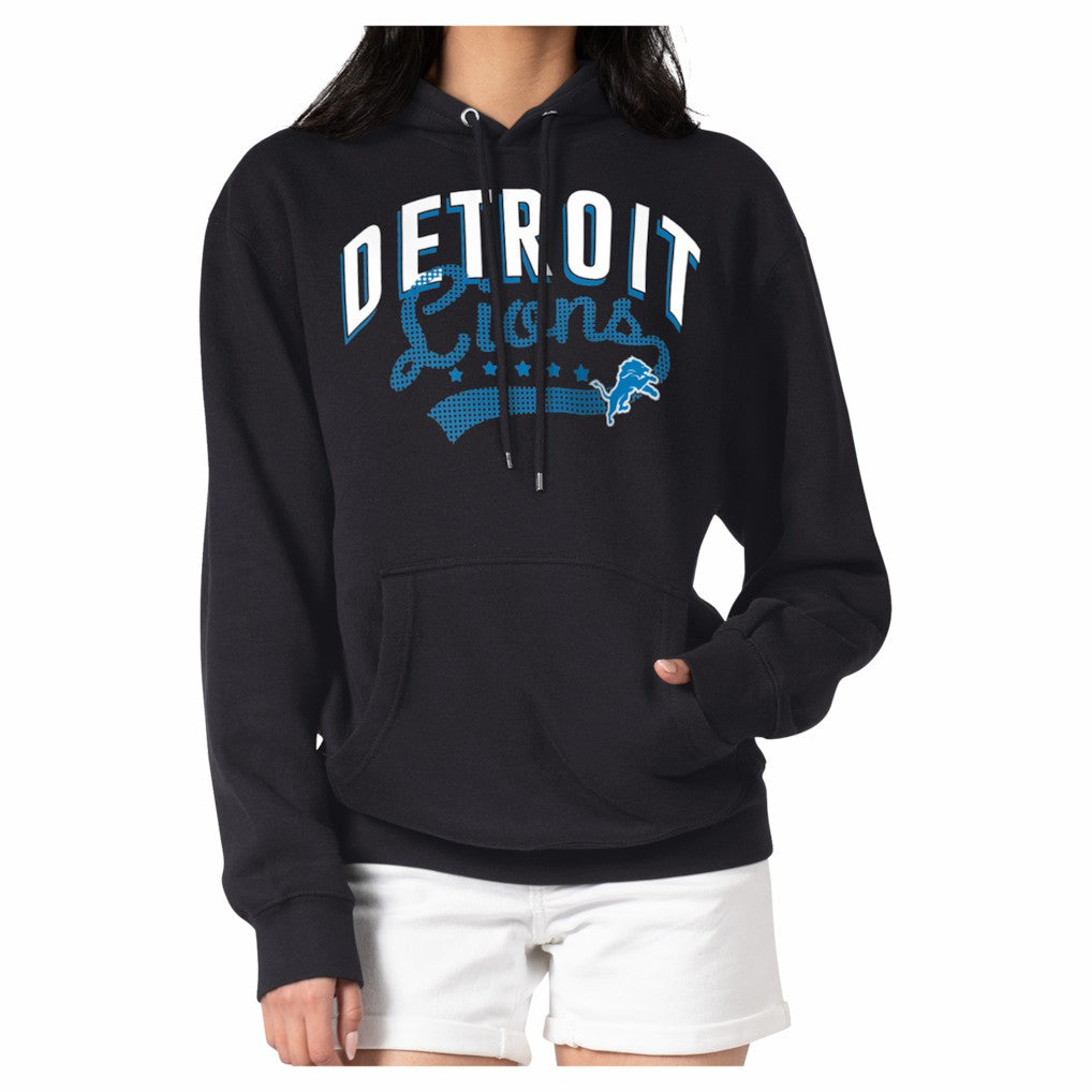 Detroit Lions G-III 4Her by Carl Banks Women's Filigree Fleece Tri-Blend Pullover Hoodie - Black for sale