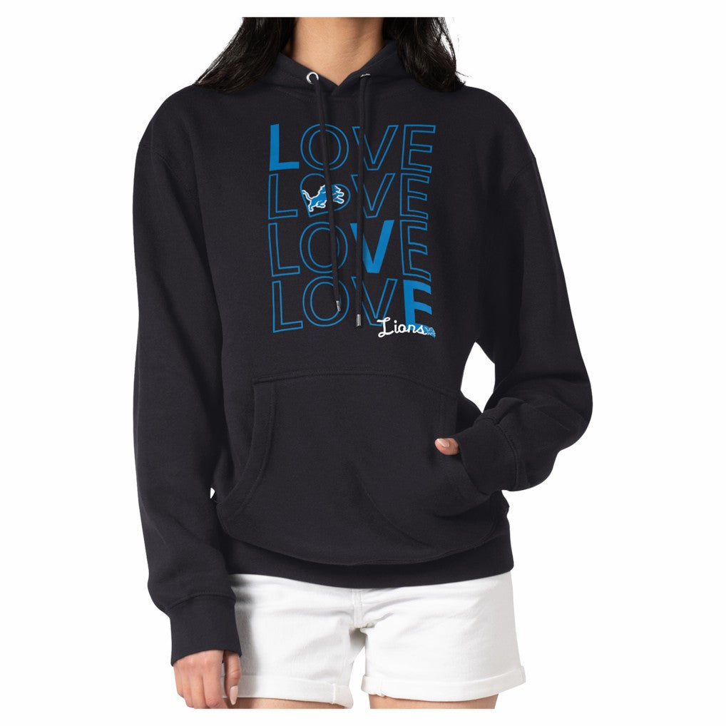 Detroit Lions G-III 4Her by Carl Banks Women's Love Team Fleece Tri-Blend Pullover Hoodie - Black outlet