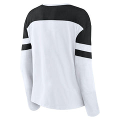 Utah Mammoth Fanatics Women's Frozen Notch Neck Bi-Blend Long Sleeve T-Shirt White