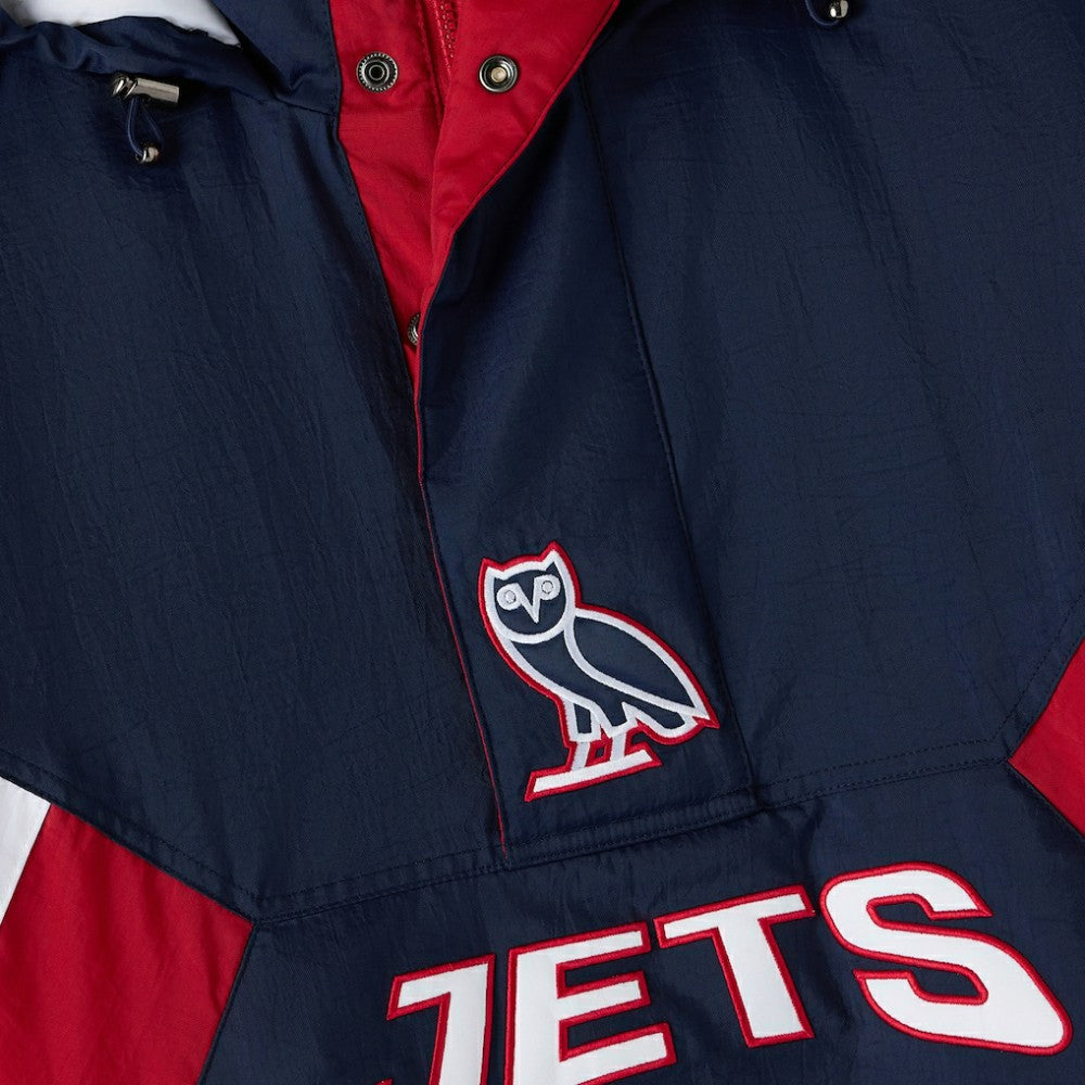 Winnipeg Jets OVO x Starter Half-Zip Hooded Jacket Navy
