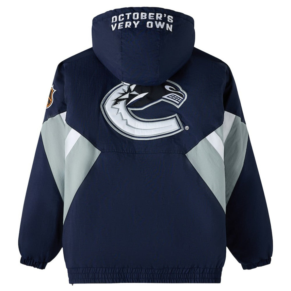 Vancouver Canucks OVO x Starter Half-Zip Hooded Jacket Blue
