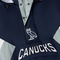 Vancouver Canucks OVO x Starter Half-Zip Hooded Jacket Blue