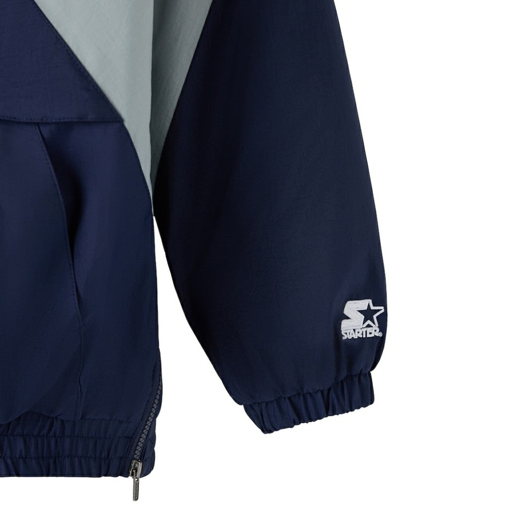 Vancouver Canucks OVO x Starter Half-Zip Hooded Jacket Blue