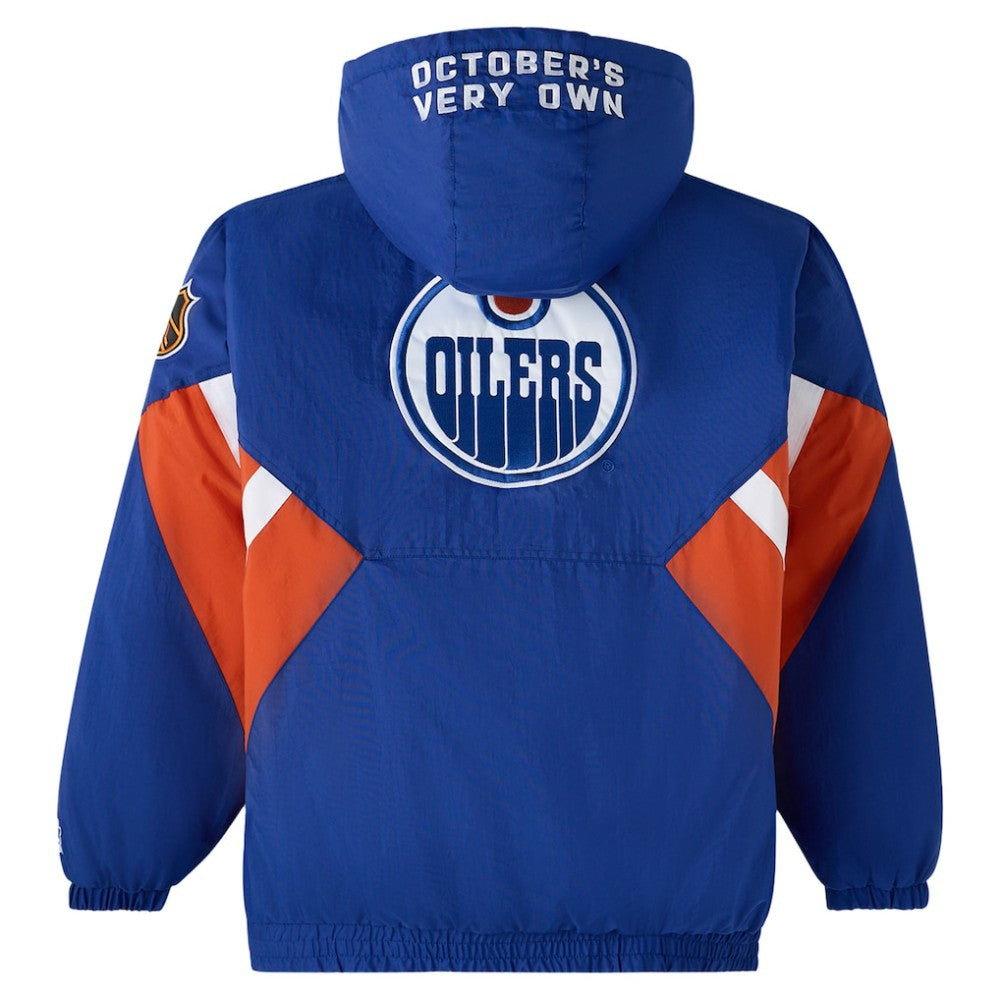 Edmonton Oilers OVO x Starter Half-Zip Hooded Jacket Royal