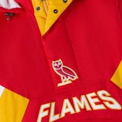 Calgary Flames OVO x Starter Half-Zip Hooded Jacket Red
