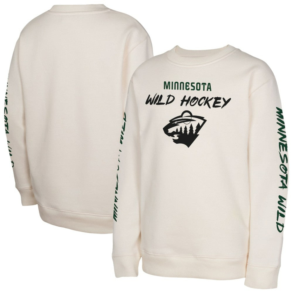 Minnesota Wild Youth Star Power Pullover Sweatshirt Cream