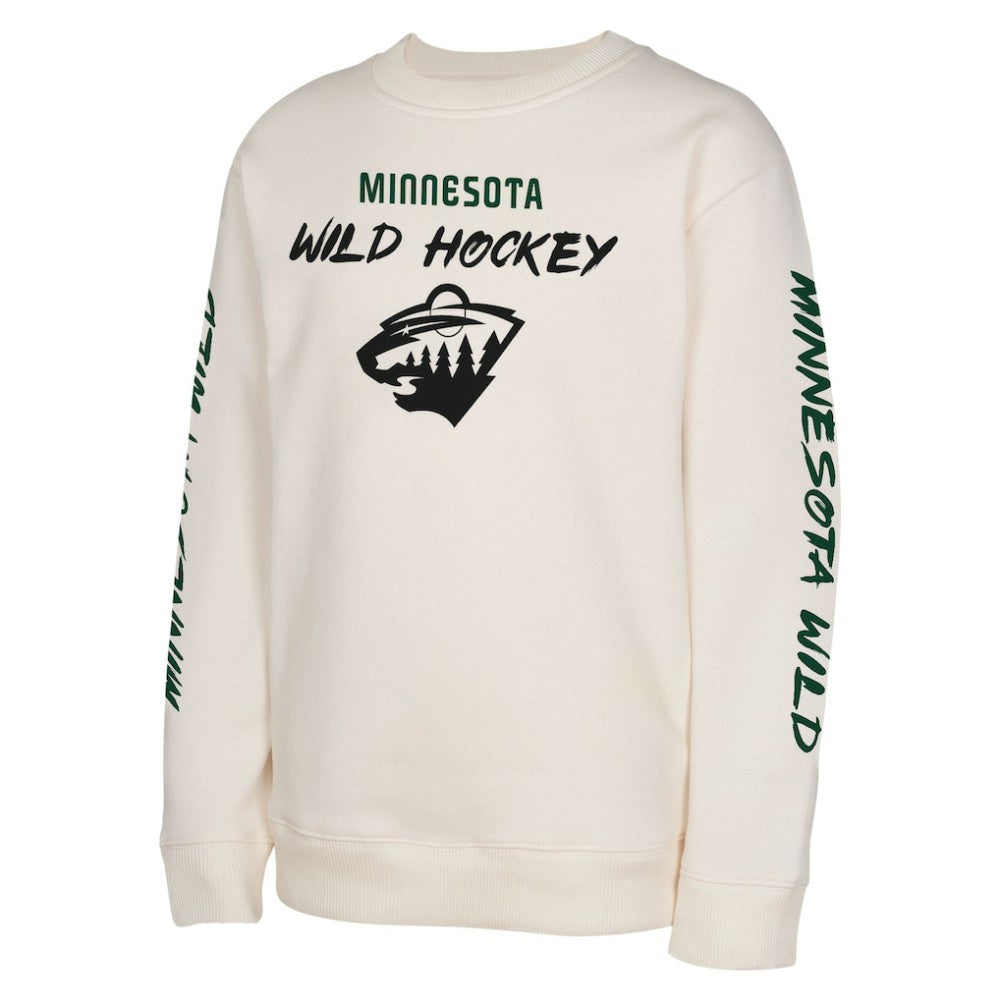 Minnesota Wild Youth Star Power Pullover Sweatshirt Cream