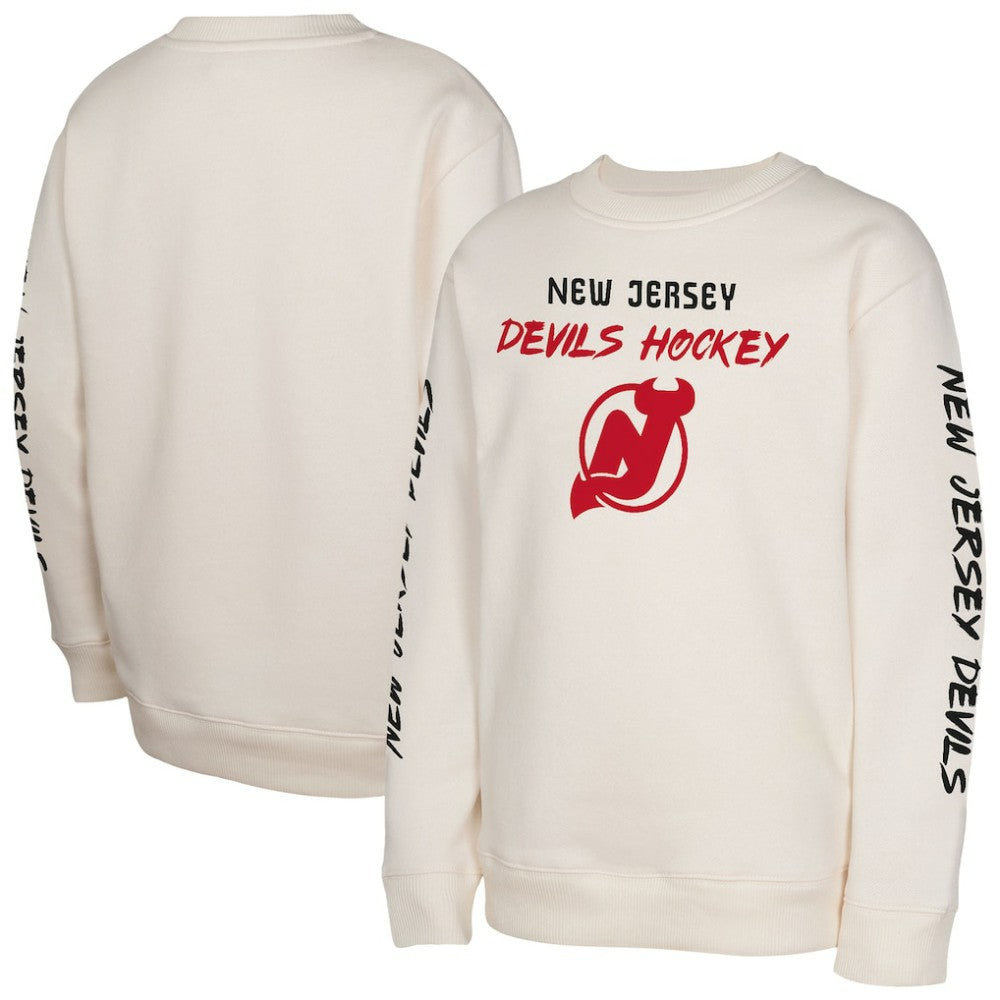 New Jersey Devils Youth Star Power Pullover Sweatshirt Cream