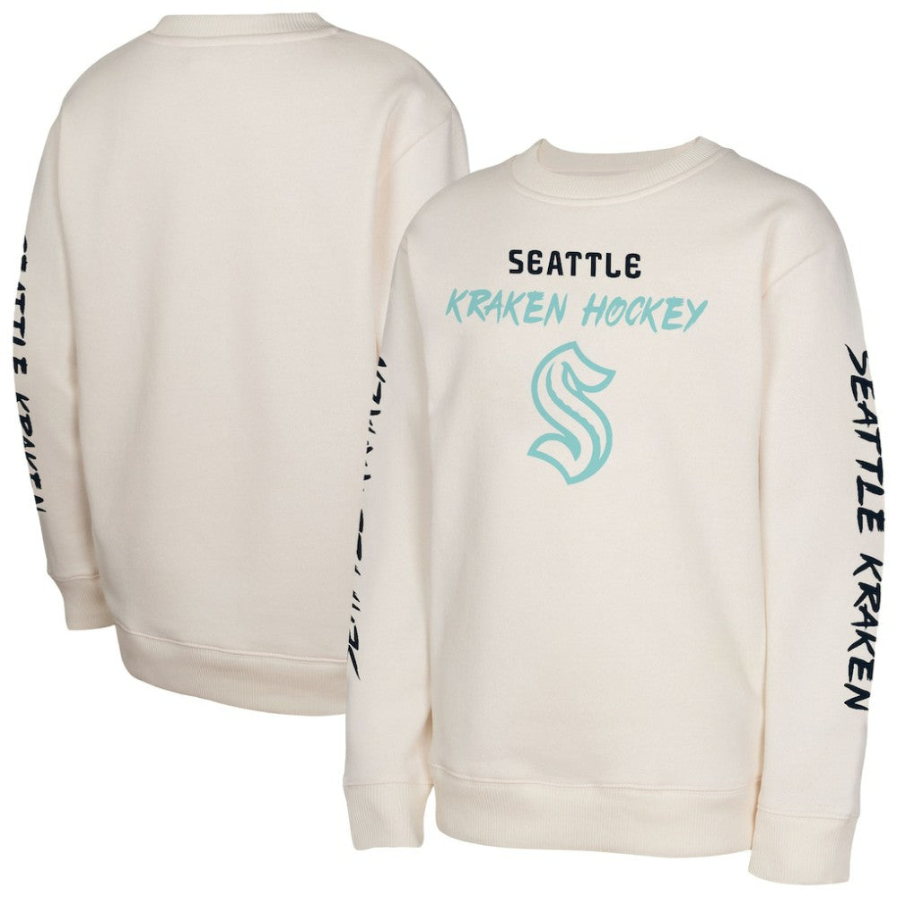 Seattle Kraken Youth Star Power Pullover Sweatshirt Cream
