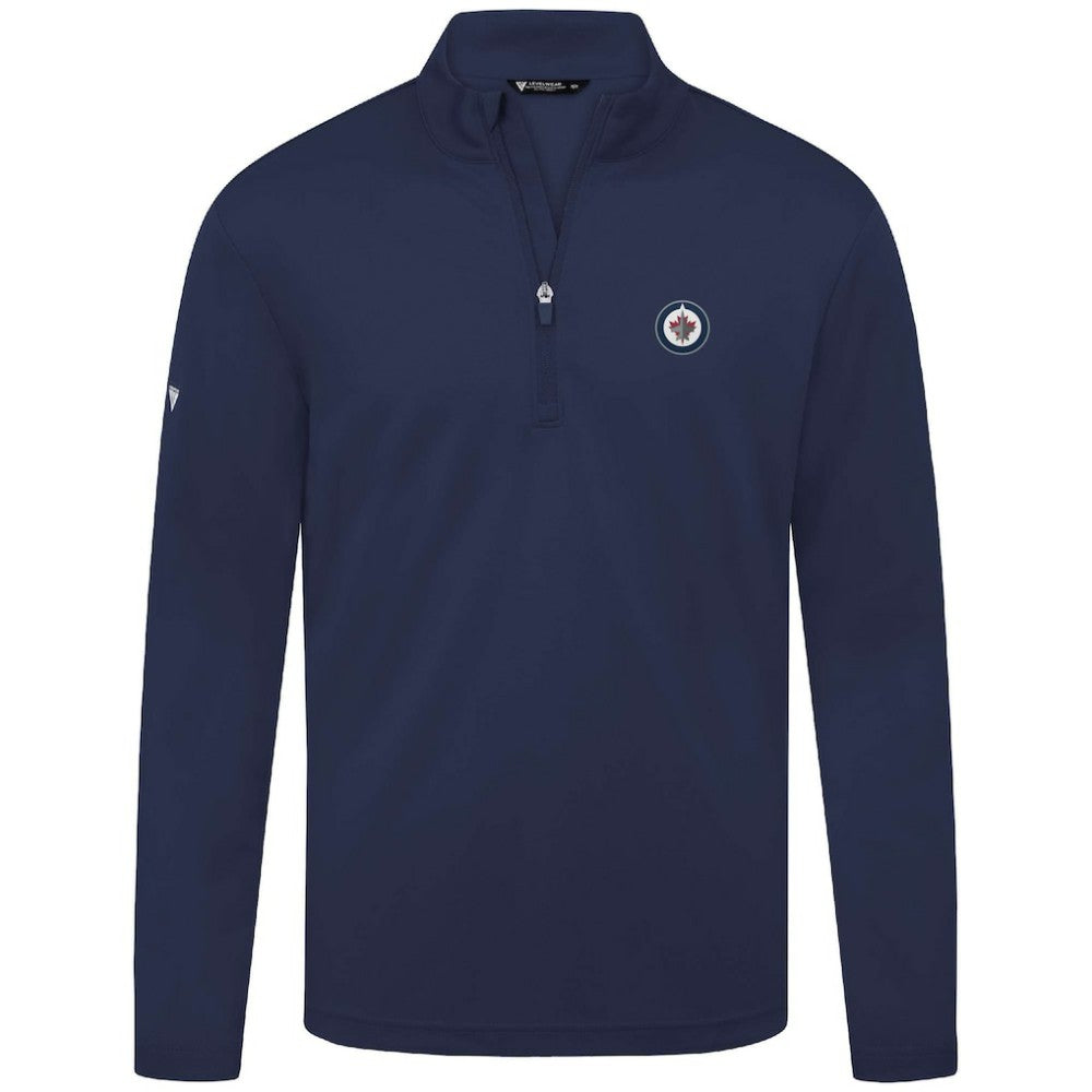 Winnipeg Jets Levelwear Heron Insignia Core Quarter-Zip Jacket Navy