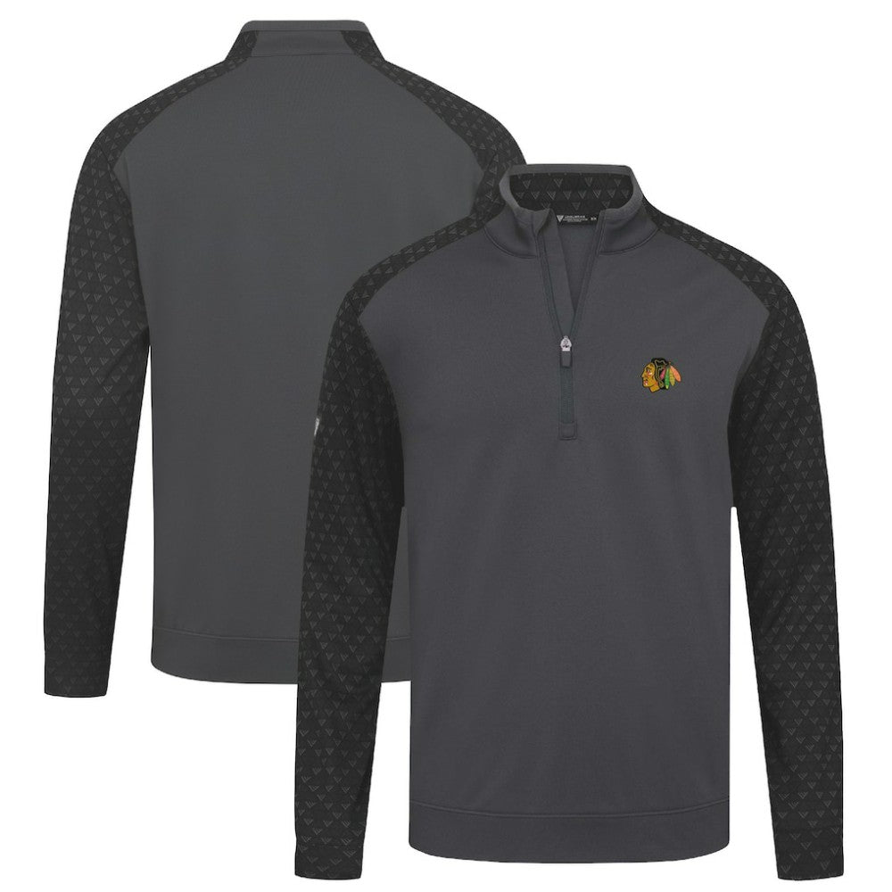 Chicago Blackhawks Levelwear Aztec Insignia Core Quarter-Zip Pullover Top Charcoal