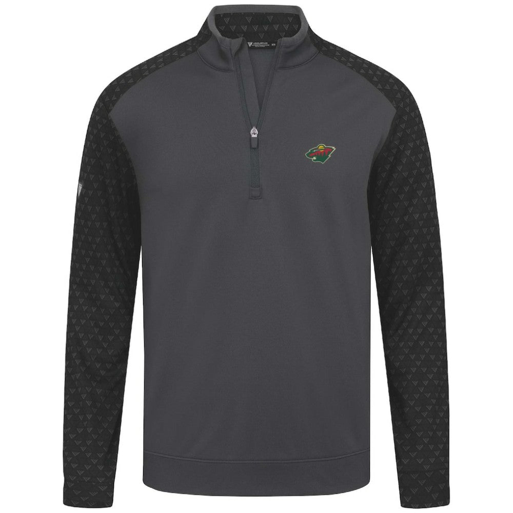 Minnesota Wild Levelwear Aztec Insignia Core Quarter-Zip Pullover Top Charcoal