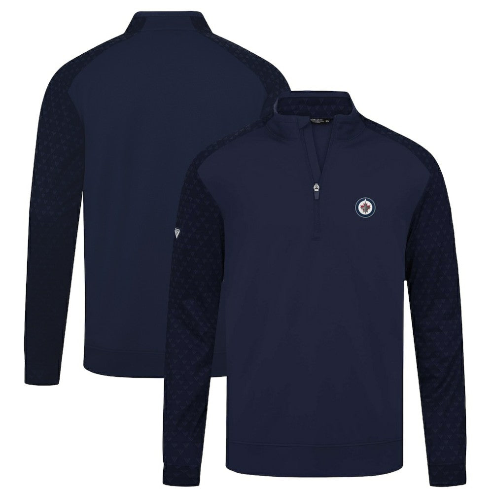 Winnipeg Jets Levelwear Aztec Insignia Core Quarter-Zip Pullover Top Navy