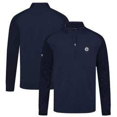 Winnipeg Jets Levelwear Aztec Insignia Core Quarter-Zip Pullover Top Navy