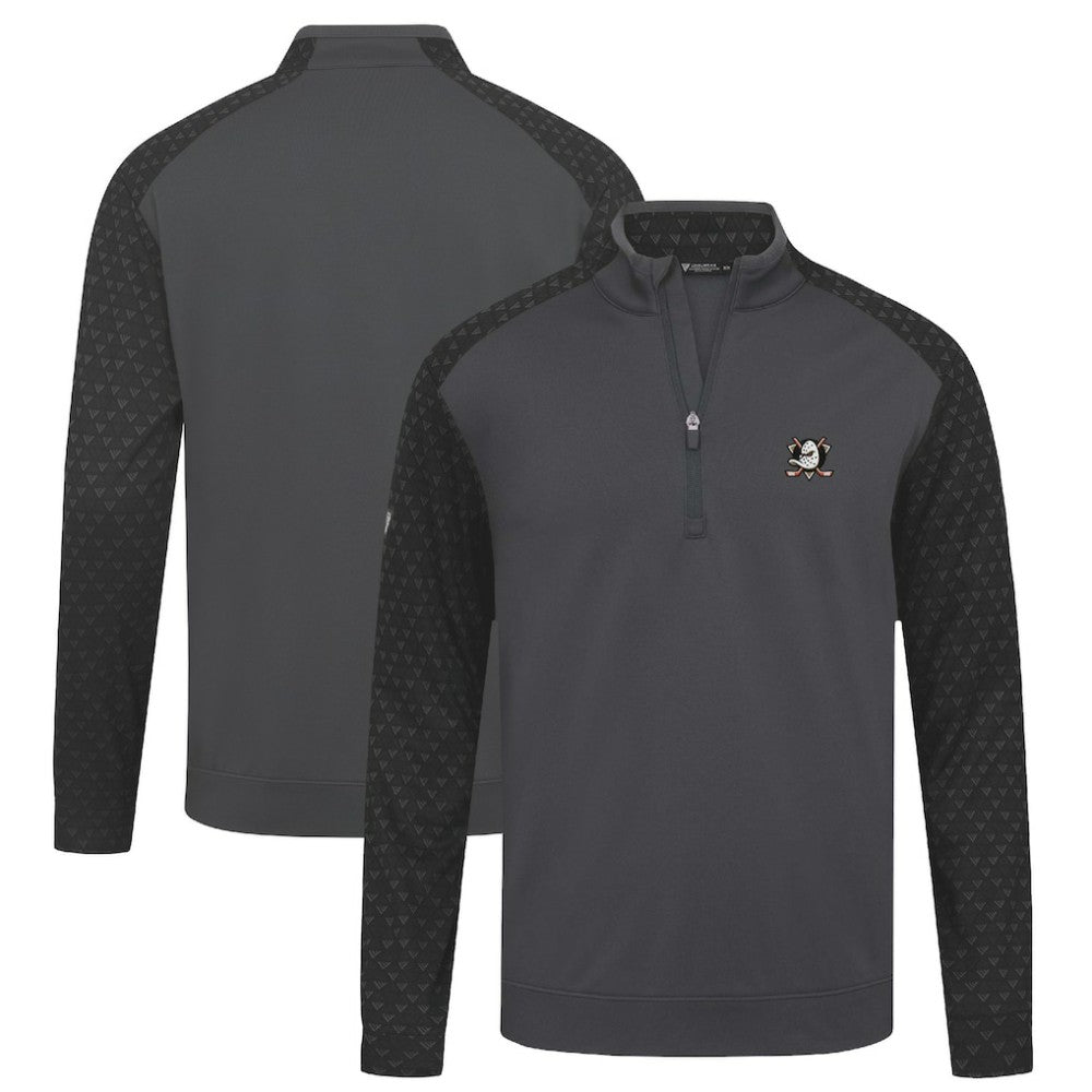 Anaheim Ducks Levelwear Aztec Insignia Core Quarter-Zip Pullover Top Charcoal