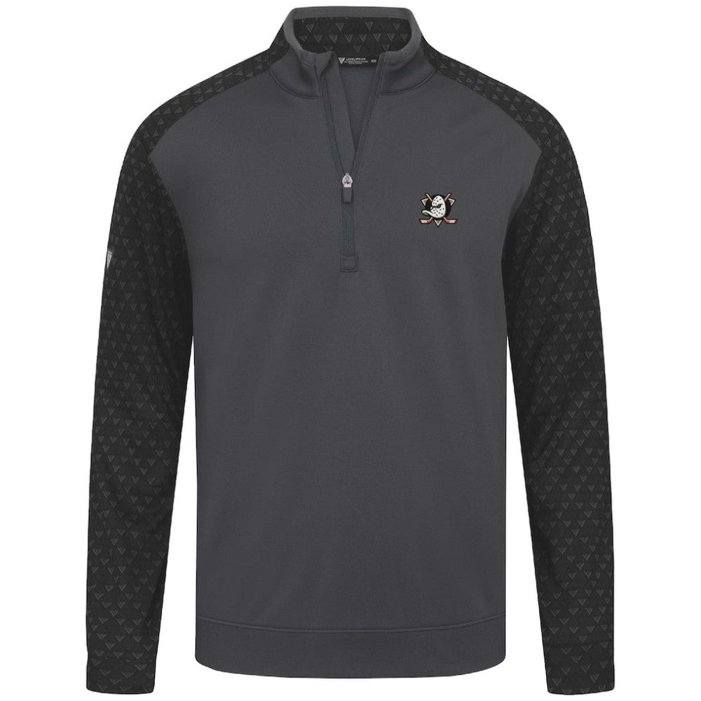 Anaheim Ducks Levelwear Aztec Insignia Core Quarter-Zip Pullover Top Charcoal