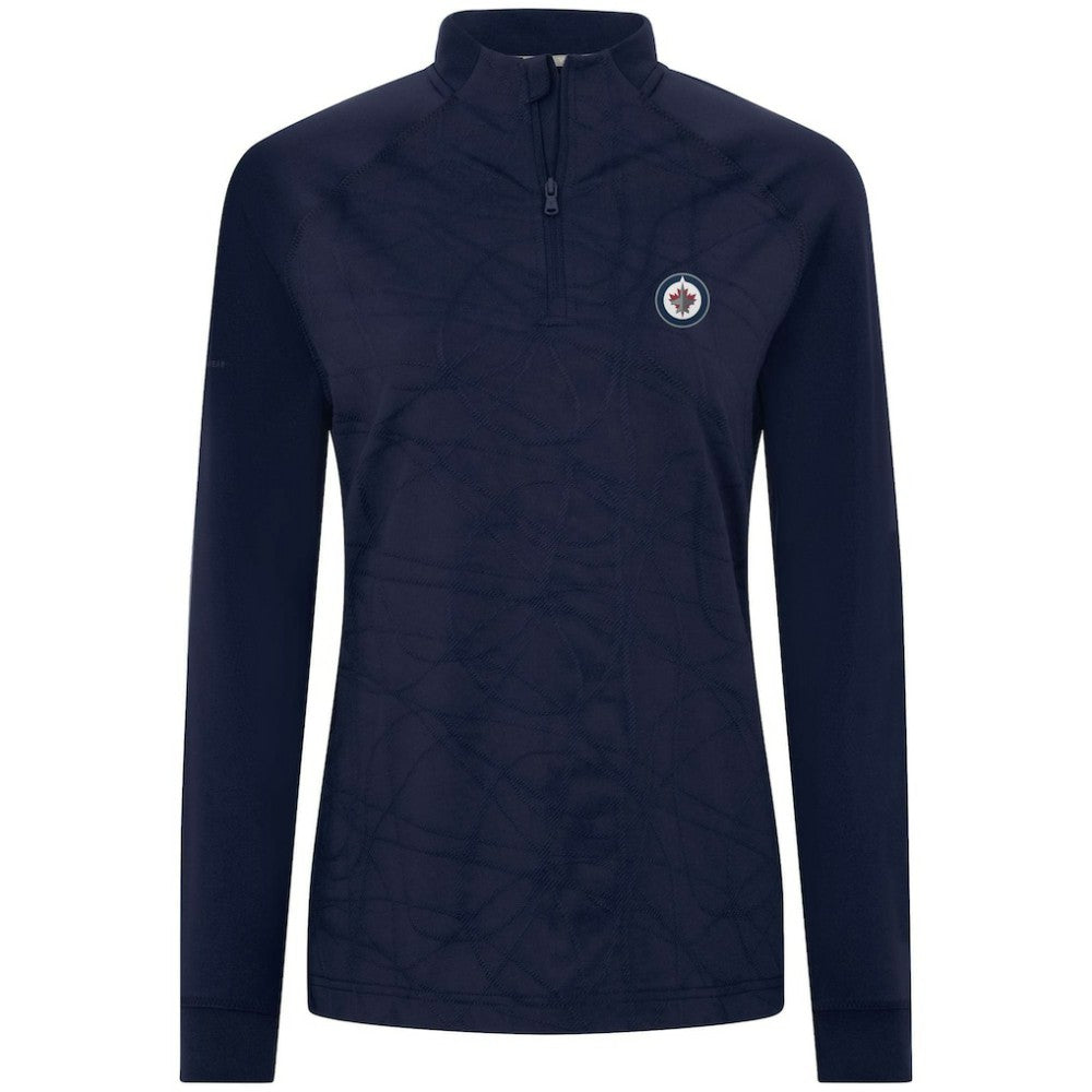 Winnipeg Jets Levelwear Women's Amethyst Insignia Core Quarter-Zip Jacket Navy