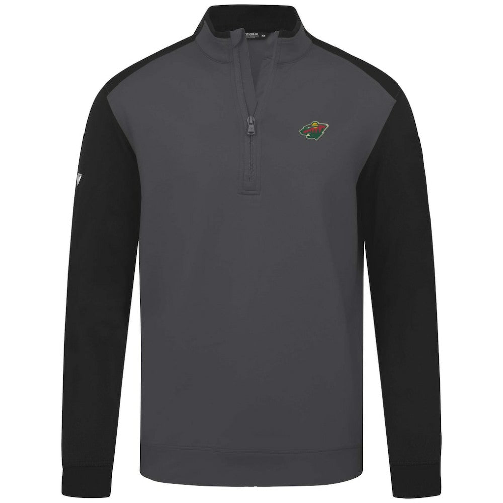 Minnesota Wild Levelwear Bayou Insignia Core Quarter-Zip Pullover Top Charcoal