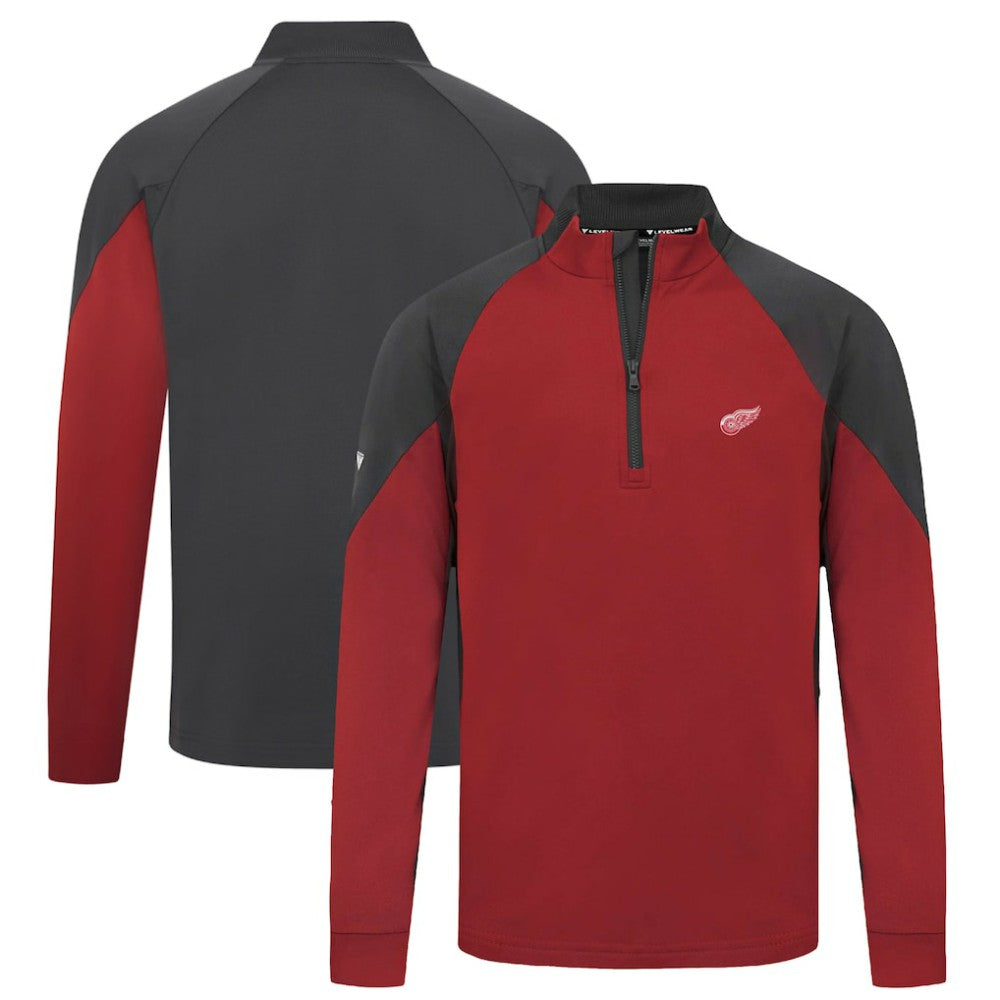 Detroit Red Wings Levelwear Cadet Insignia Core Quarter-Zip Pullover Top Red
