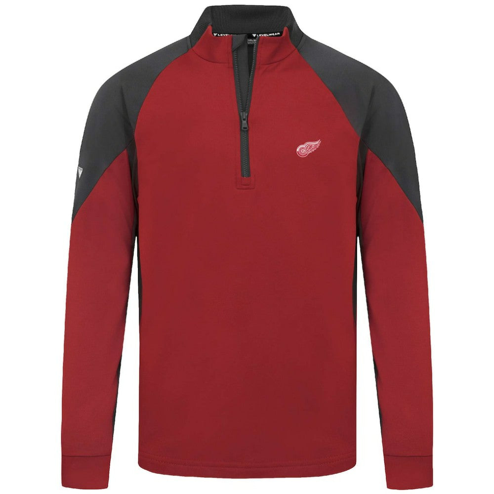Detroit Red Wings Levelwear Cadet Insignia Core Quarter-Zip Pullover Top Red