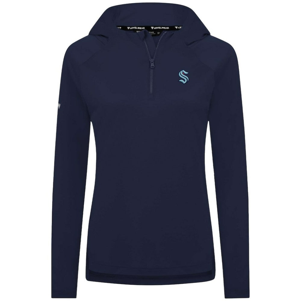 Seattle Kraken Levelwear Women's Raven Insignia Core Quarter-Zip Jacket Deep Sea Blue