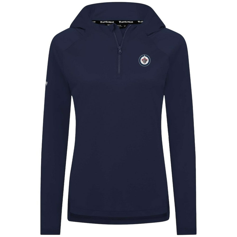 Winnipeg Jets Levelwear Women's Raven Insignia Core Quarter-Zip Jacket Navy