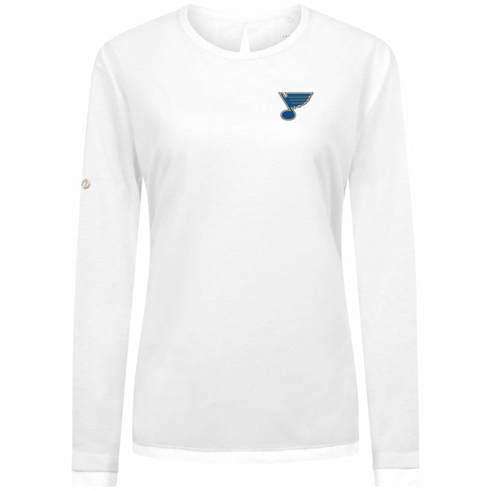 St. Louis Blues Levelwear Women's Sequoia Primary Logo Long Sleeve T-Shirt White
