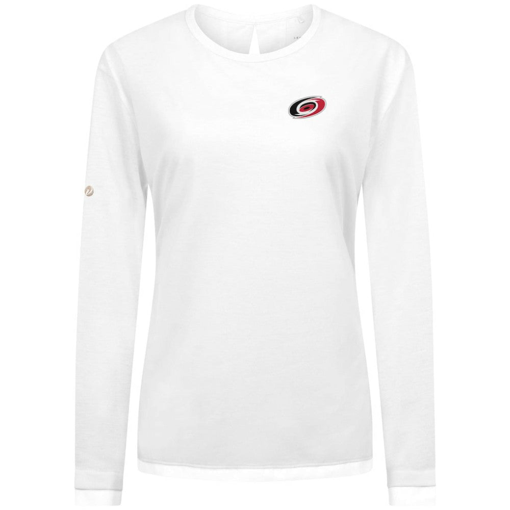 Carolina Hurricanes Levelwear Women's Sequoia Primary Logo Long Sleeve T-Shirt White
