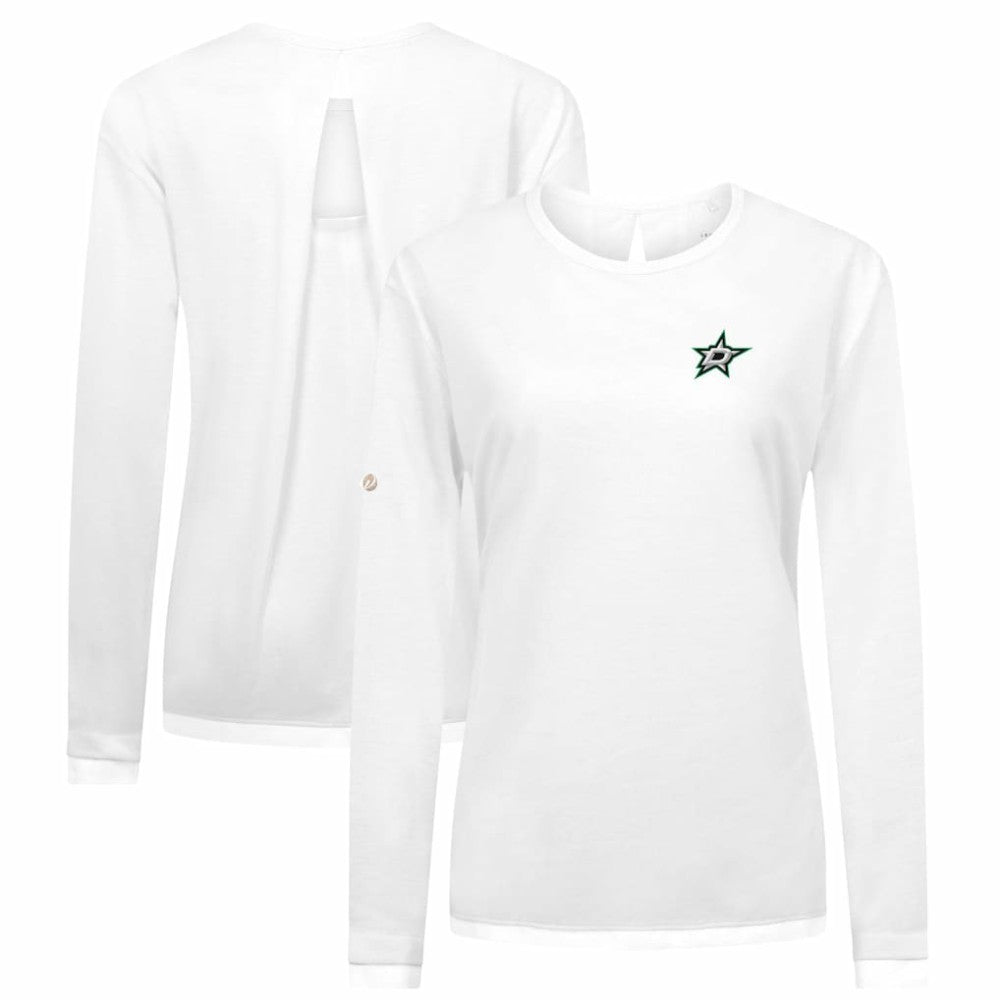 Dallas Stars Levelwear Women's Sequoia Primary Logo Long Sleeve T-Shirt White