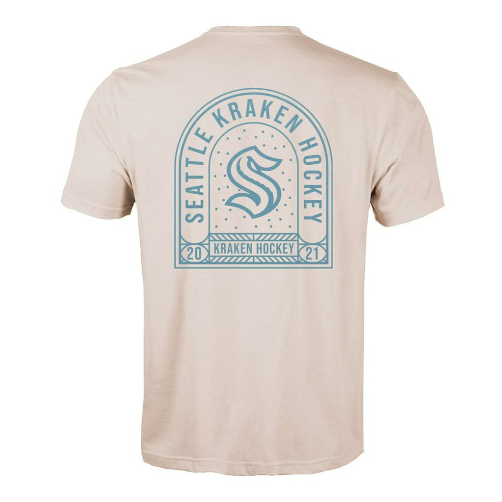 Seattle Kraken Levelwear Richmond Stained Glass T-Shirt Khaki
