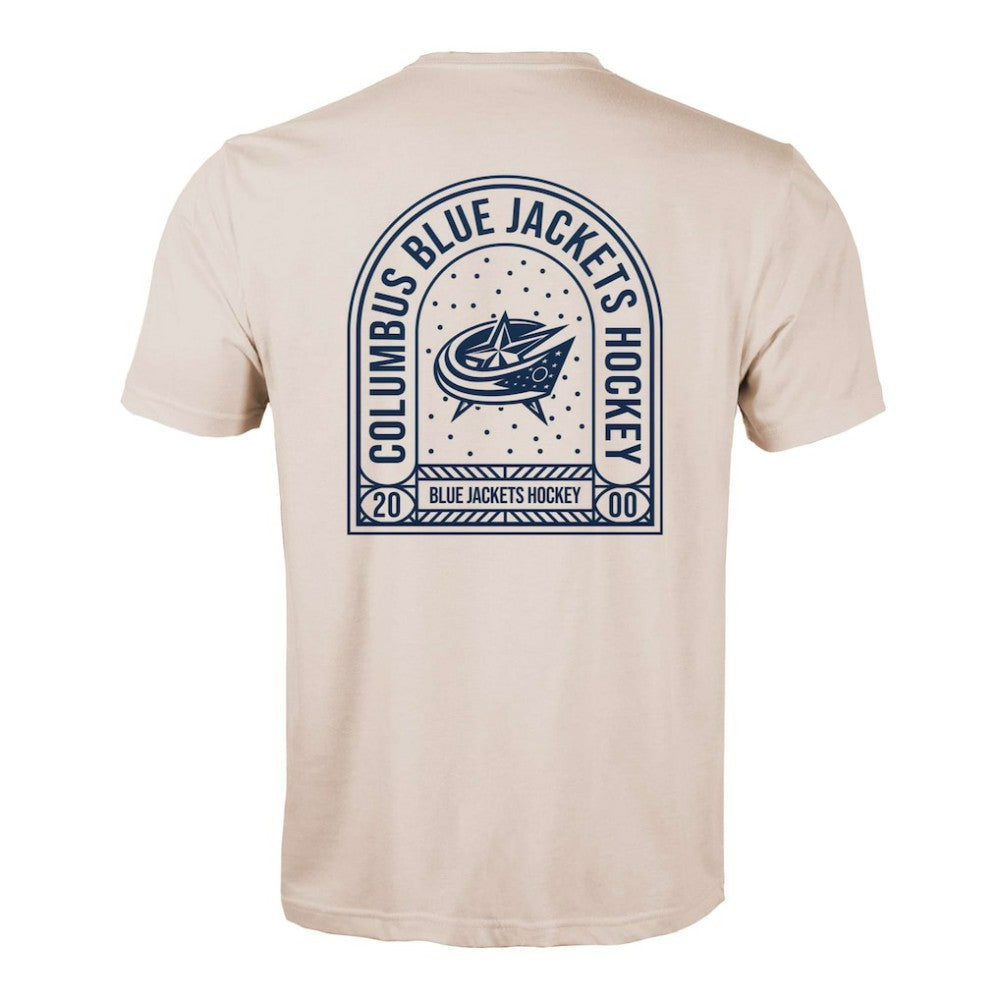 Columbus Blue Jackets Levelwear Richmond Stained Glass T-Shirt Khaki