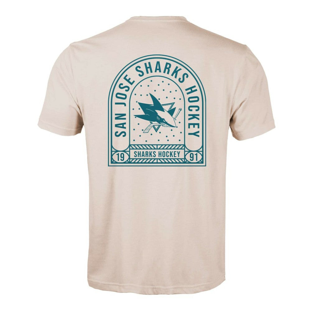 San Jose Sharks Levelwear Richmond Stained Glass T-Shirt Khaki