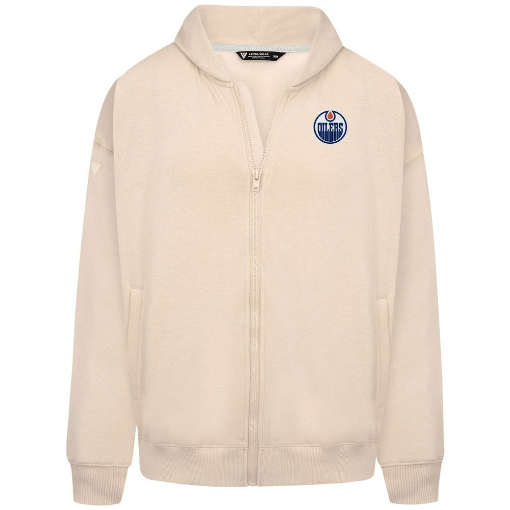 Edmonton Oilers Levelwear Uphill Stained Glass Full-Zip Hoodie Jacket Khaki