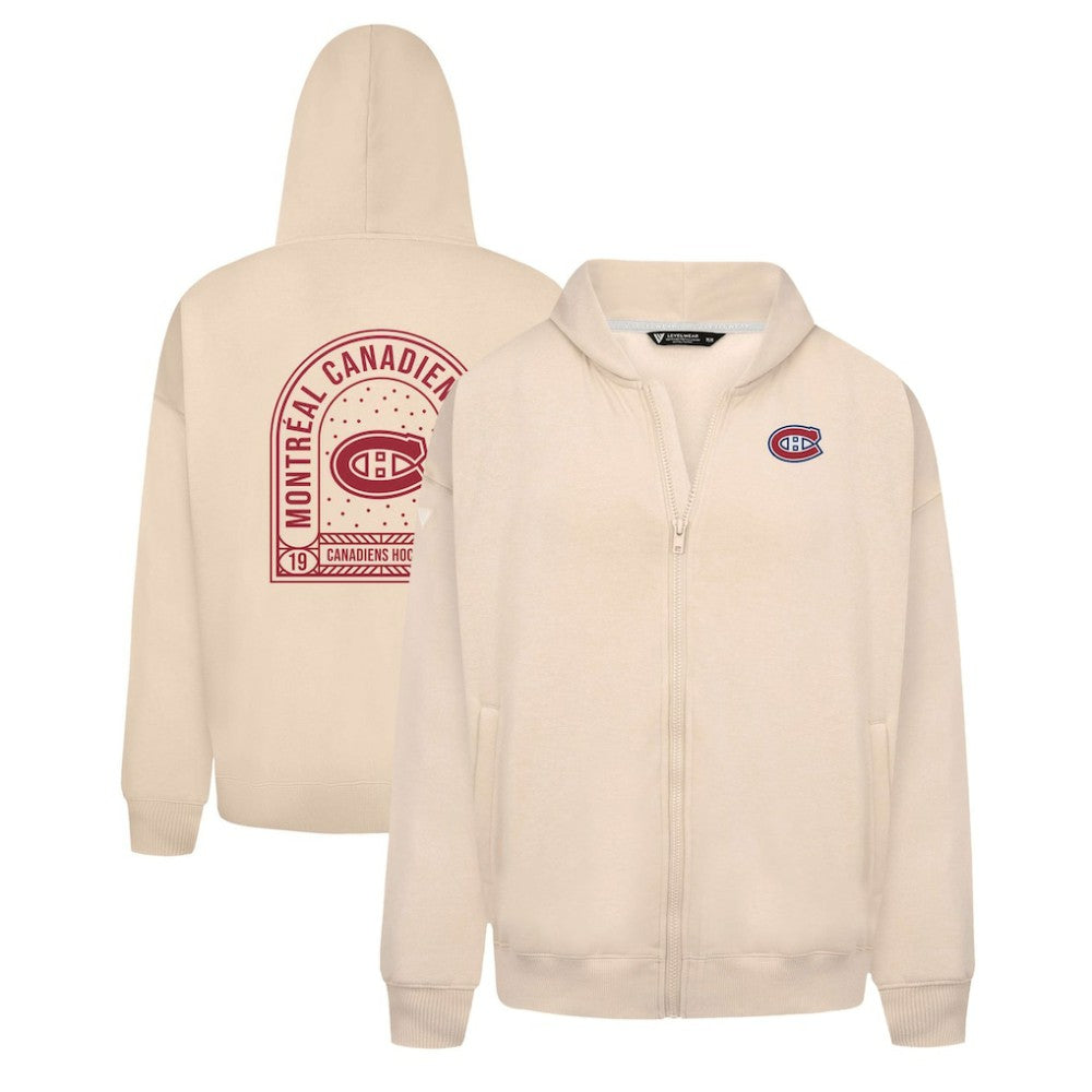 Montreal Canadiens Levelwear Uphill Stained Glass Full-Zip Hoodie Jacket Khaki