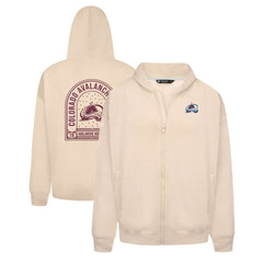 Colorado Avalanche Levelwear Uphill Stained Glass Full-Zip Hoodie Jacket Khaki