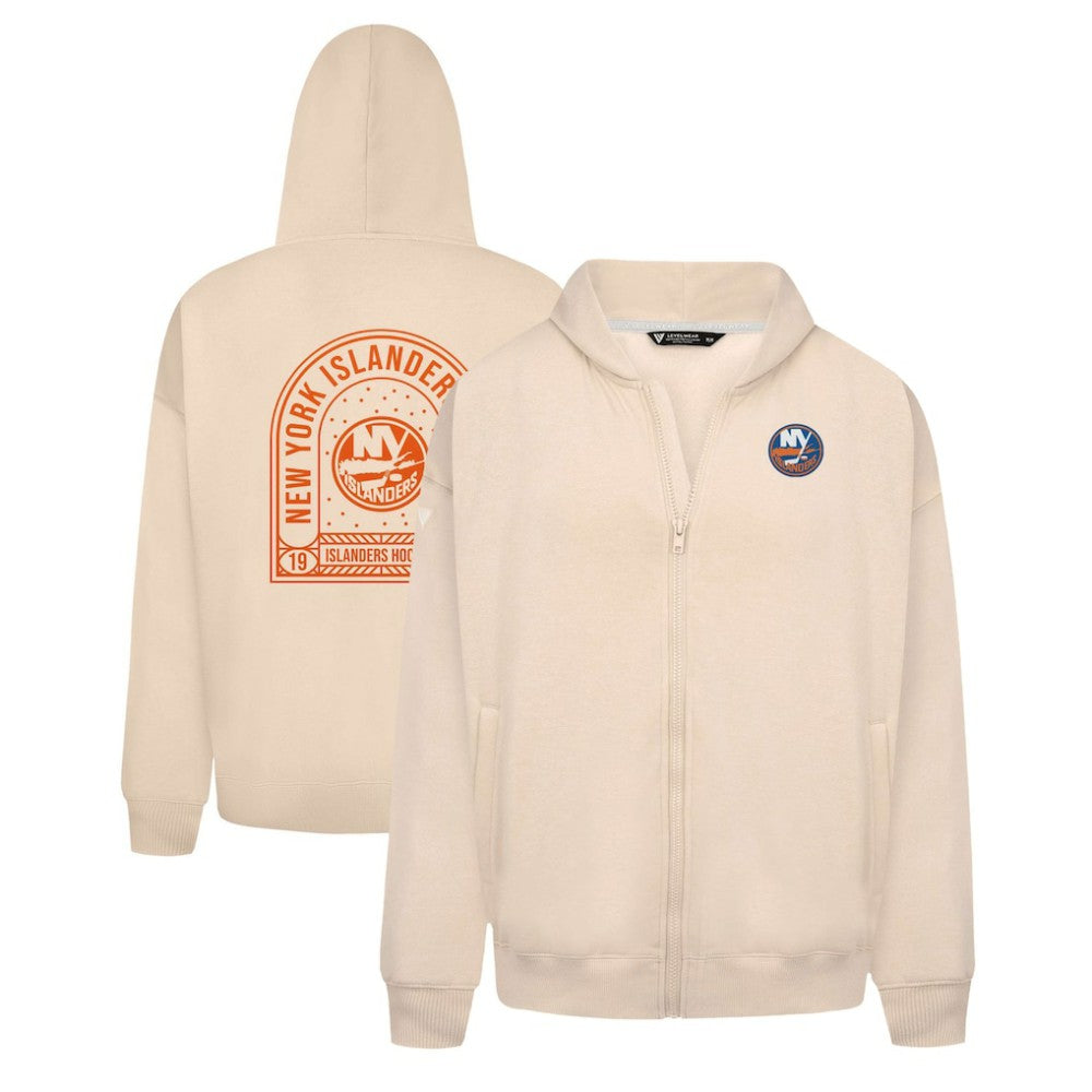 New York Islanders Levelwear Uphill Stained Glass Full-Zip Hoodie Jacket Khaki