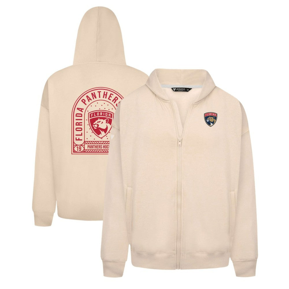 Florida Panthers Levelwear Uphill Stained Glass Full-Zip Hoodie Jacket Khaki