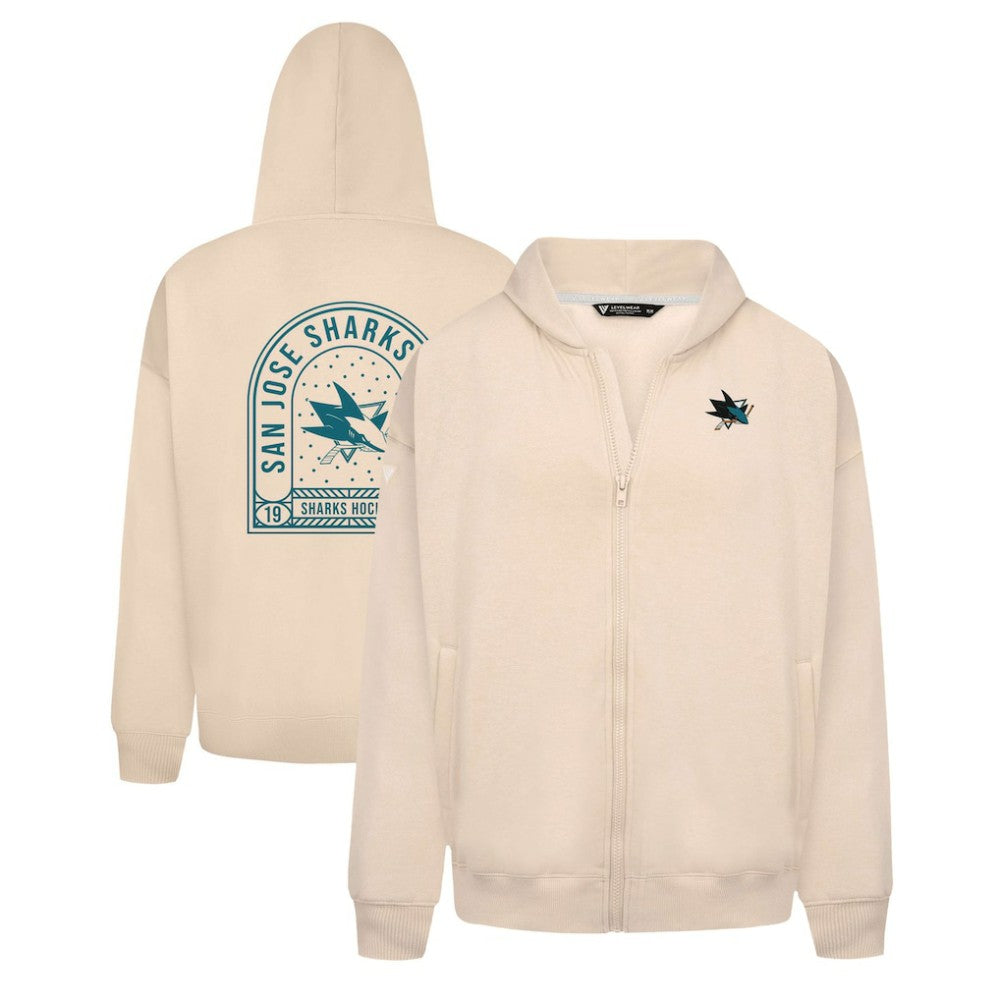 San Jose Sharks Levelwear Uphill Stained Glass Full-Zip Hoodie Jacket Khaki