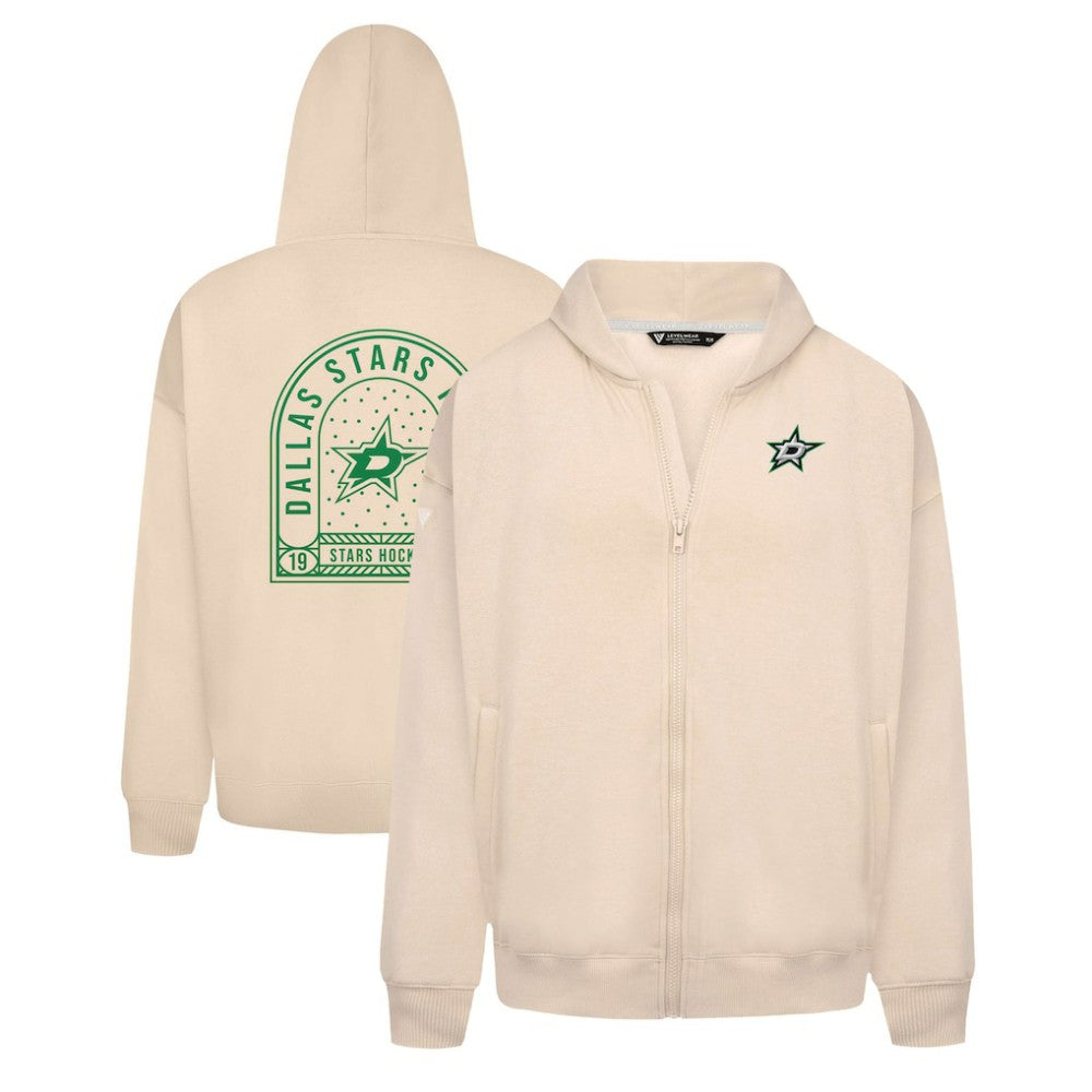Dallas Stars Levelwear Uphill Stained Glass Full-Zip Hoodie Jacket Khaki