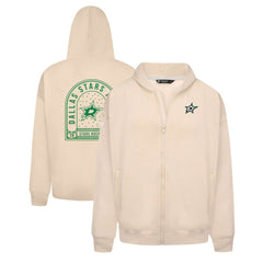 Dallas Stars Levelwear Uphill Stained Glass Full-Zip Hoodie Jacket Khaki