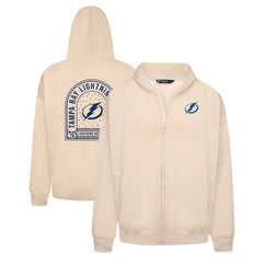 Tampa Bay Lightning Levelwear Uphill Stained Glass Full-Zip Hoodie Jacket Khaki