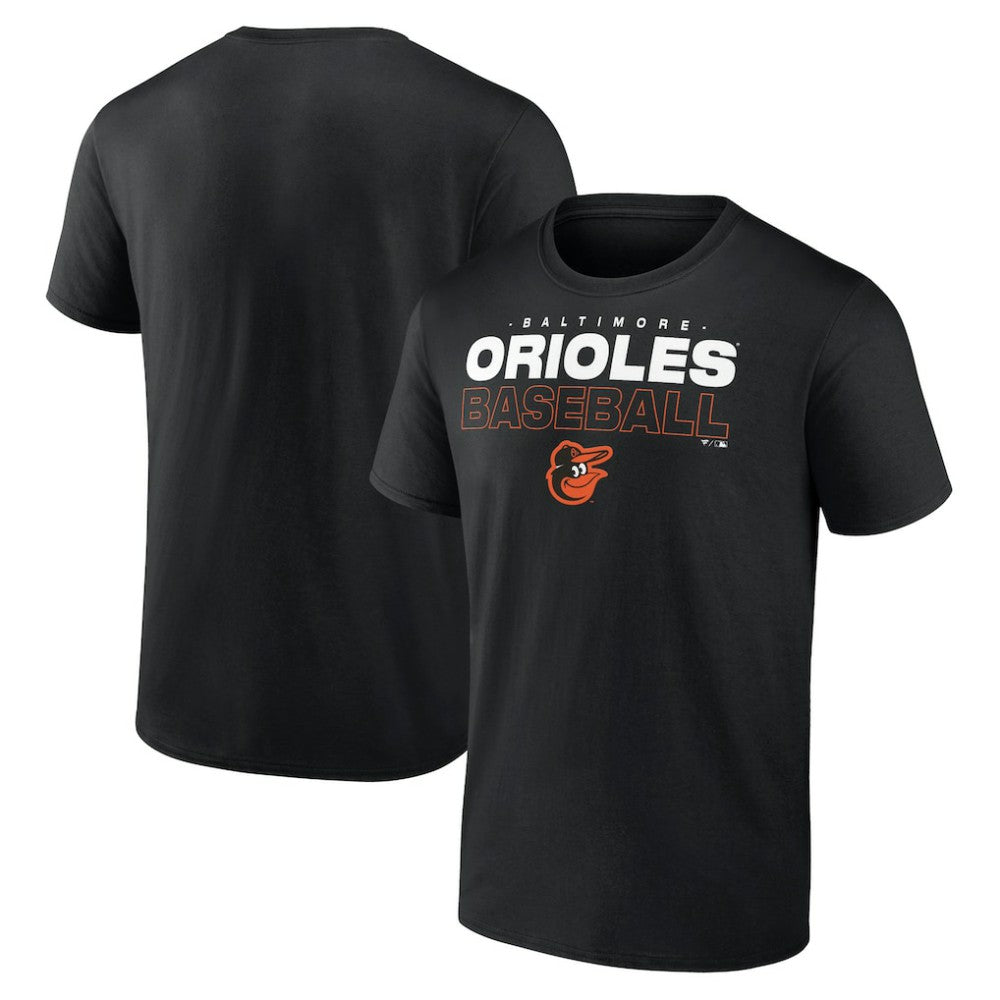 Baltimore Orioles Stacked Baseball T-Shirt - Black