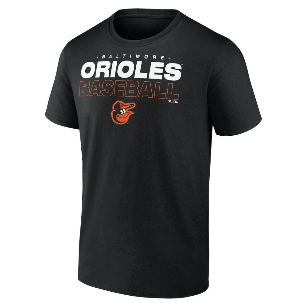 Baltimore Orioles Stacked Baseball T-Shirt - Black